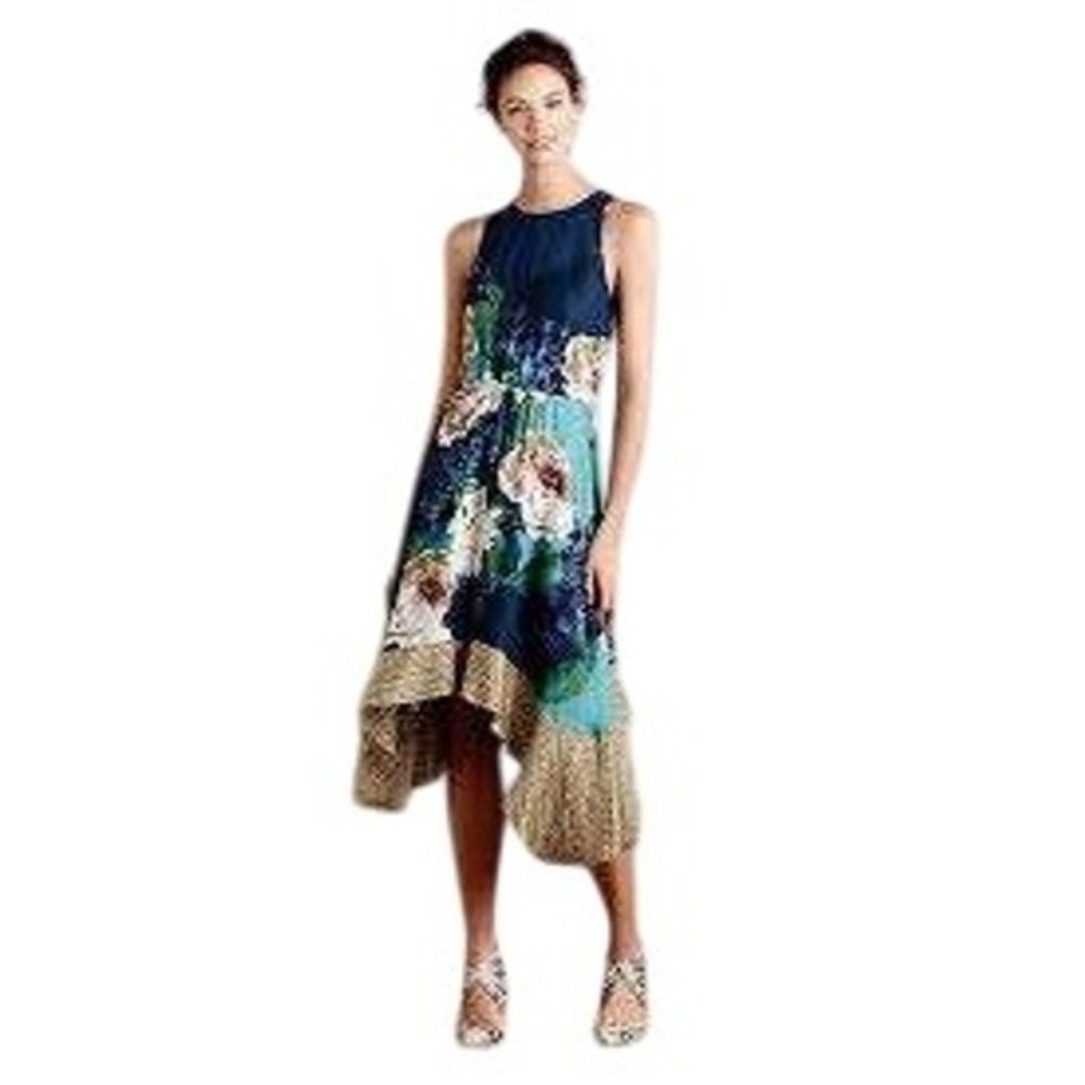 COREY LYNN CALTER Anthropologie‎ Tallulah Floral Mixed Print Dress Size XS
